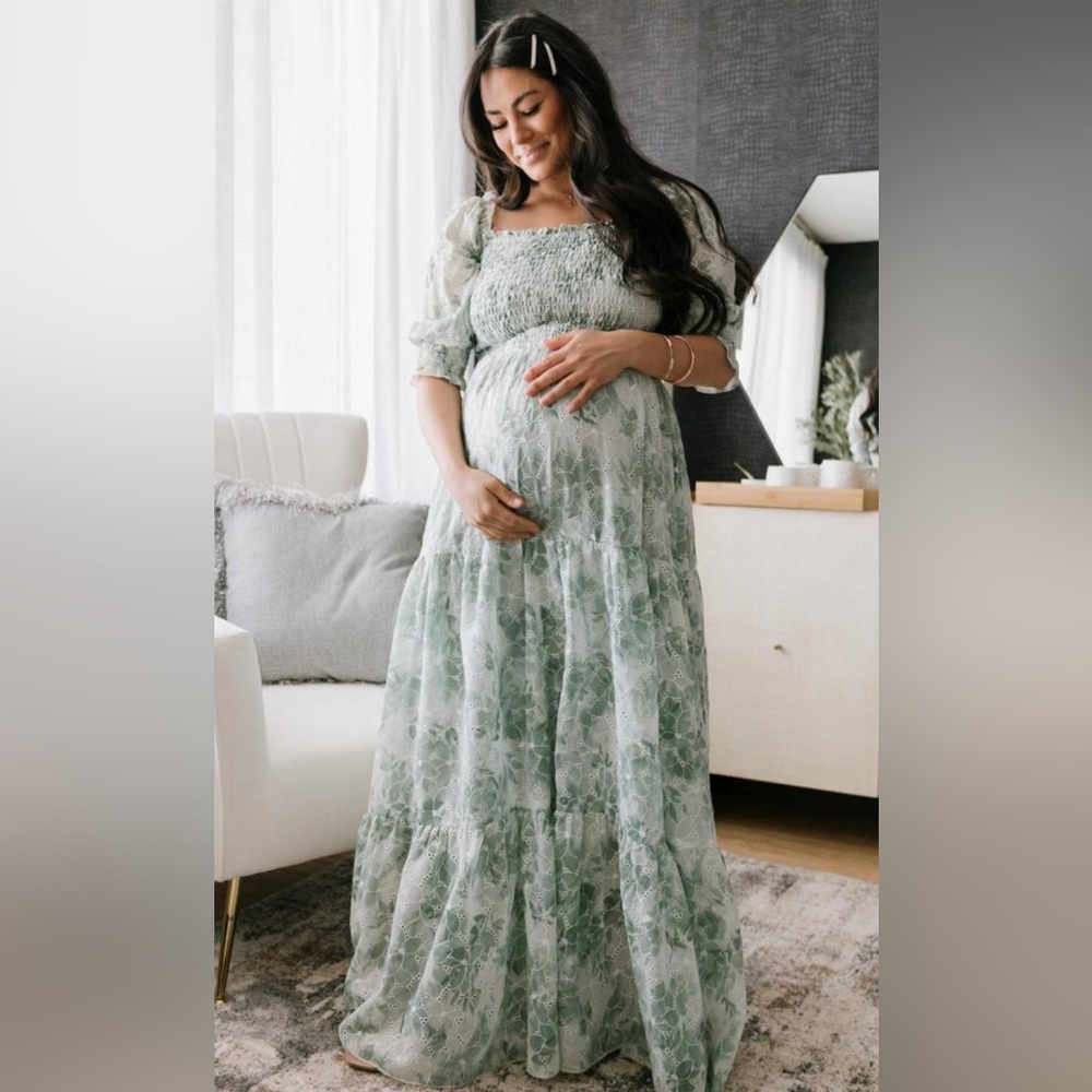 Baltic Born Bailey Eyelet Maxi Dress - Sage 3XL